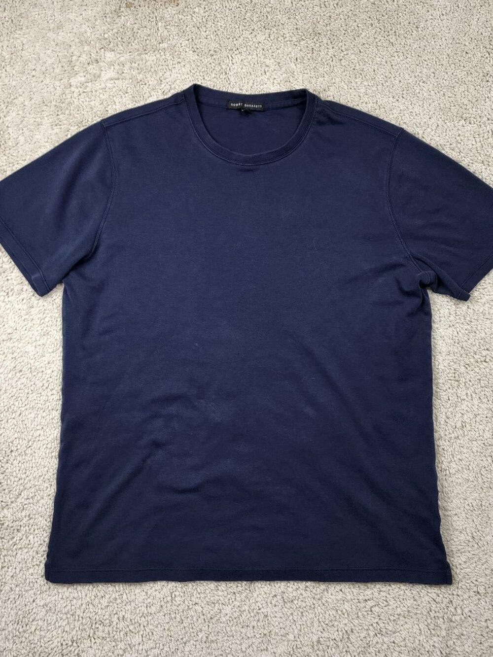 Robert Barakett Men's Size Large L Blue Pima Cotton Crew Neck Short Sleeve Tee